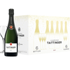 Taittinger Brut Réserve Kistenaktion 6 Flaschen + 6 Gläser