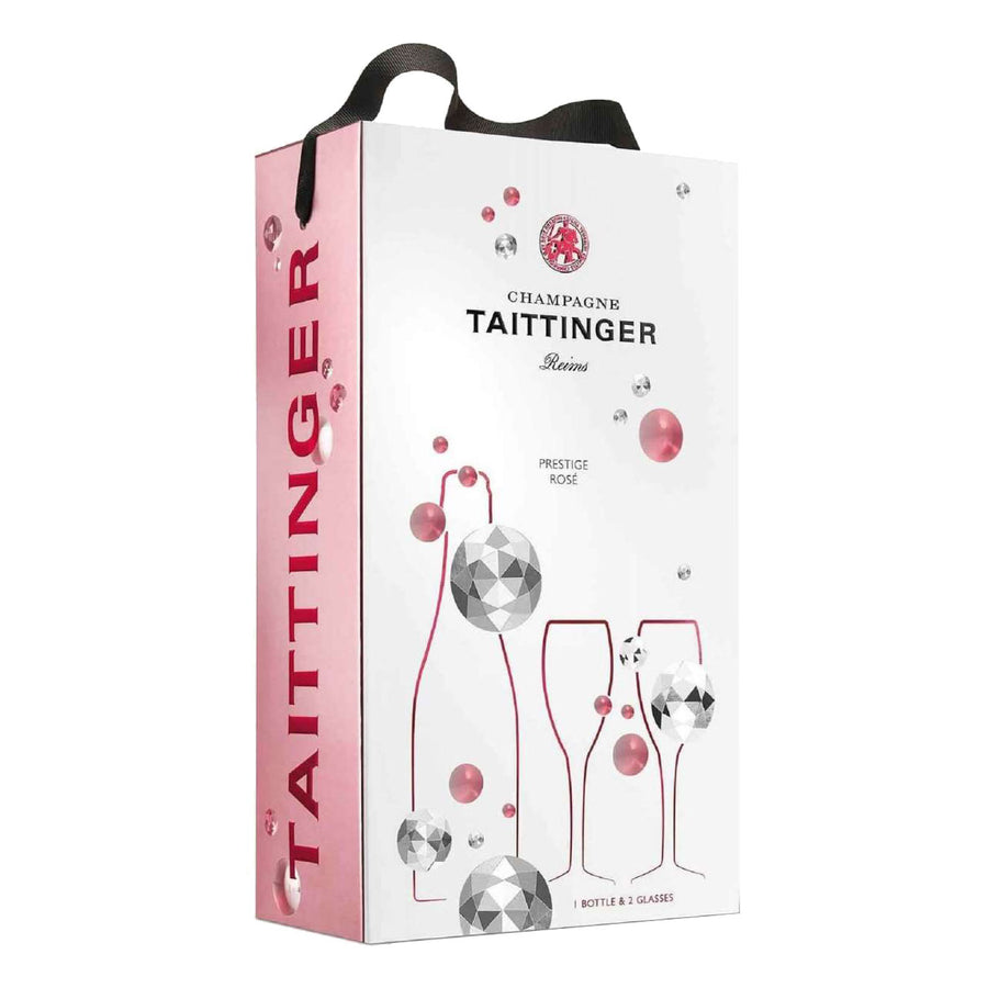 Taittinger Prestige Rosé in Geschenkbox mit 2 Gläsern