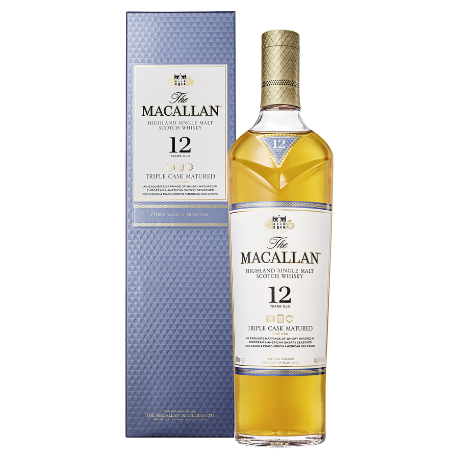 The Macallan Triple Cask Highland Single Malt Scotch Whisky 12 Jahre 0,7l in Geschenkbox